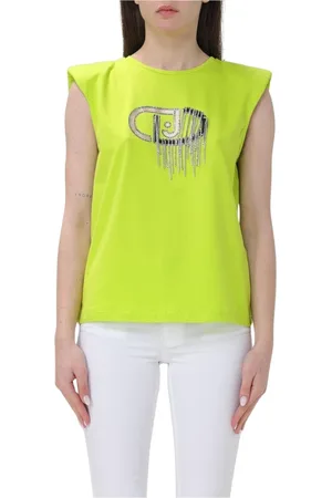Liu Jo Tops, Dames, Groen, S, Katoen, Groene Rhinestone Top