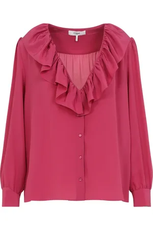 Chloé Blouses & Shirts, Dames, Rood, 2Xs, Rode Zijden Blouse