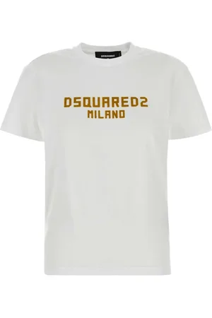 Dsquared2 Tops, Dames, Wit, XS, Katoen, Klassiek Wit Katoenen T-Shirt