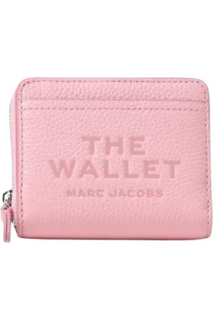 Marc Jacobs Accessoires, Dames, Roze, ONE Size, Leer, Zwarte Zip Around Portemonnee voor Vrouwen