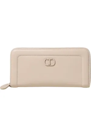 Twin-Set Accessoires, Dames, , ONE Size, Leer, Leren Zip Around Portemonnee