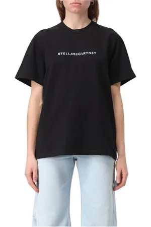Stella McCartney Tops, Dames, Zwart, S, Katoen, Klassiek Wit T-shirt voor Vrouwen