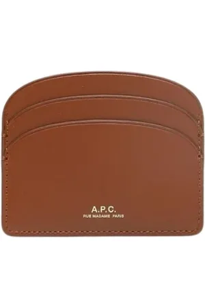 A.P.C. Accessoires, Dames, Bruin, ONE Size, Leer, Bruine Kaarthouder Portemonnee