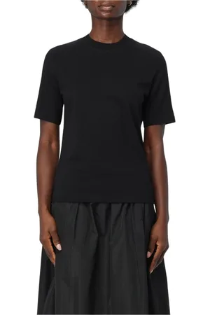 Filippa K Tops, Dames, Zwart, L, Katoen, Zwart Katoenen T-Shirt