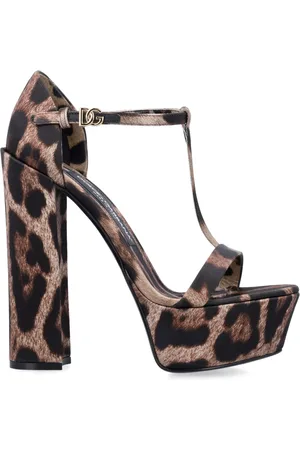 Dolce & Gabbana Schoenen, Dames, Bruin, 36 EU, Polyester, Platform Leo Schoenen