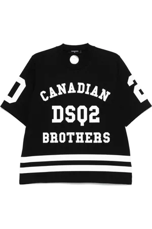 Dsquared2 Tops, Dames, Zwart, S, Katoen, T-shirt met ronde hals