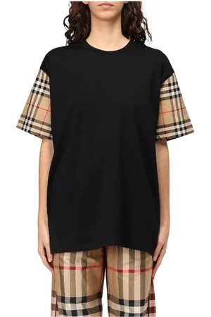 Burberry Tops, Dames, Zwart, 2Xs, Zwarte Relaxte T-Shirt
