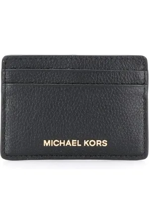 Michael Kors Accessoires, Dames, Zwart, ONE Size, Pasjeshouder van leder met reliëf