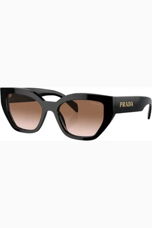 Prada Accessoires, unisex, Zwart, ONE Size, Stijlvolle Zwarte Zonnebril - Acetaat Bruin