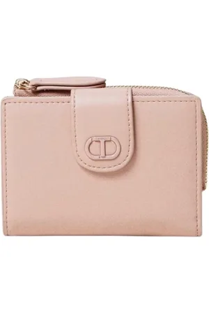 Twin-Set Accessoires, Dames, Roze, ONE Size, Roze Leren Bifold Portemonnee