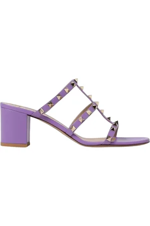 VALENTINO GARAVANI Schoenen, Dames, Paars, 40 EU, Leer, Blush Pink Hak Sandalen