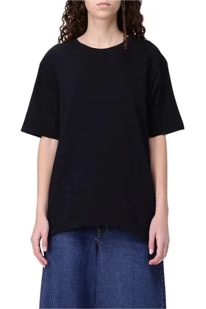 Khaite Tops, Dames, Zwart, S, Katoen, Zwarte korte mouw Tee