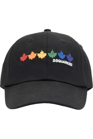 Dsquared2 Accessoires, unisex, Zwart, ONE Size, Katoen, Kleurrijke Logo Baseball Cap Fibbia