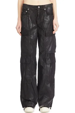 Rick Owens Jeans, Dames, Zwart, W26, Denim, Dubbele Cargo Denim Jeans