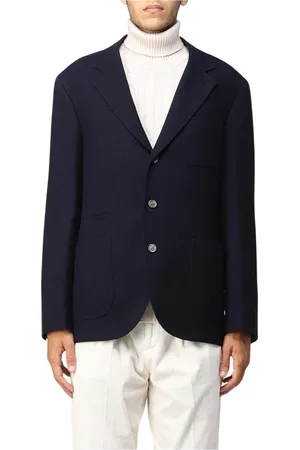 Brunello Cucinelli Jassen, Heren, Blauw, XL, Wol, Luxe Wol Blazer