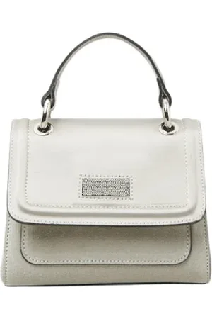 PESERICO SIGN Tassen, Dames, Groen, ONE Size, Echt lederen bi-materiaal mini tas