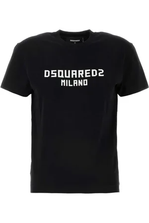 Dsquared2 Tops, Dames, Zwart, S, Katoen, Zwart Katoenen T-shirt