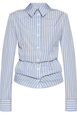The Attico Blouses & Shirts, Dames, Blauw, 2Xs, Katoen, Shirt met Logo