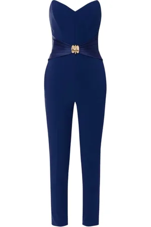 Elisabetta Franchi Jumpsuits & Playsuits, Dames, Blauw, XS, Polyester, Stijlvolle mix van polyester en elastaan
