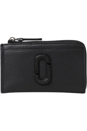 Marc Jacobs Accessoires, Dames, Zwart, ONE Size, Leer, Zwarte Leren Kaarthouder Portemonnee