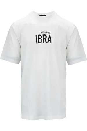 Dsquared2 Tops, Heren, Wit, M, Katoen, Slip-On T-shirt met `Ibra`