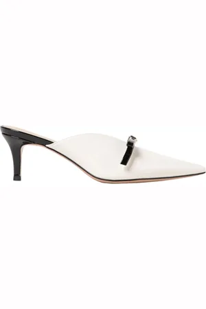 Twin-Set Schoenen, Dames, Wit, 38 EU, Witte Leren Strik Muiltjes