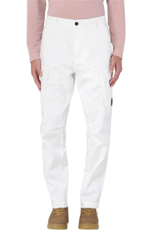 C.P. Company Broeken, Heren, Wit, XS, Multi Pocket Regular Fit Cargo Broek