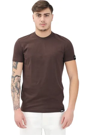 Dsquared2 Tops, Heren, Bruin, 2Xl, Katoen, Bruine T-shirt met korte mouwen Regular Fit