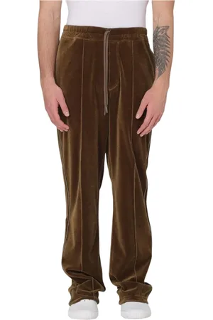 Tom Ford Broeken, Heren, Groen, S, Velvet Track Pants met Side Stripes