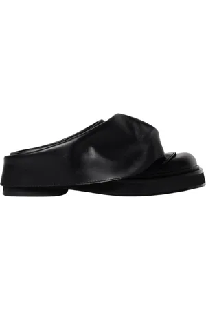 The Attico Schoenen, Dames, Zwart, 40 EU, Leer, Zwarte Leren Chunky Sole Muilen