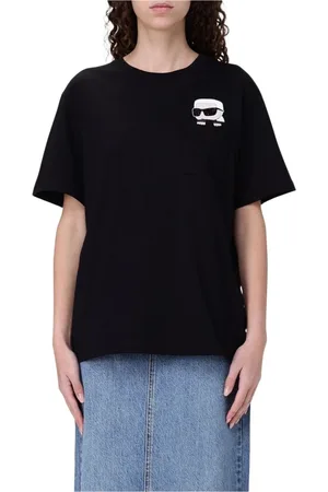 Karl Lagerfeld Tops, Dames, Zwart, S, Zak Karl T-shirt
