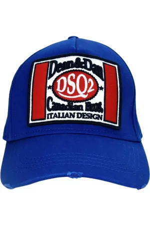 Dsquared2 Accessoires, unisex, Blauw, ONE Size, Katoen, Baseballpet met logopatch en gesp