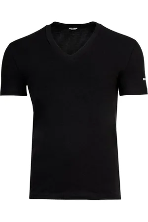 Dsquared2 Tops, Heren, Zwart, L, Katoen, Zwart ondergoed Twin Pack shirt