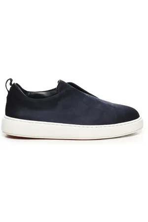 santoni Schoenen, Heren, Blauw, 41 EU, Blauwe Sneakers met Rubberen Zool