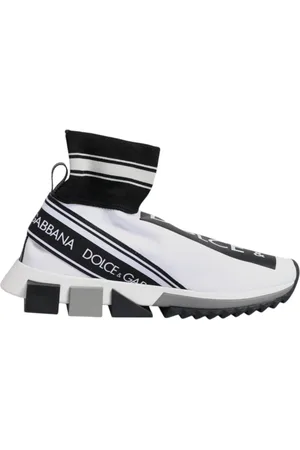 Dolce & Gabbana Schoenen, Dames, Veelkleurig, 38 EU, Polyester, Geribbelde zool Slip-On Sok Sneakers