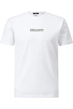 Dsquared2 Tops, Heren, Wit, 2Xl, Logo T-Shirt