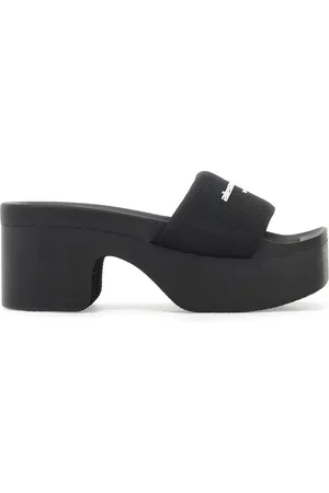 Alexander Wang Schoenen, Dames, Zwart, 38 EU, Nylon, Verhoogde Platform Muiltjes