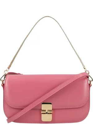 A.P.C. Tassen, Dames, Roze, ONE Size, Roze Leren Schoudertas