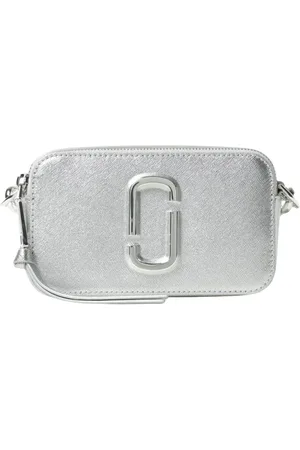 Marc Jacobs Tassen, Dames, Grijs, ONE Size, Leer, Metallic Crossbody Tas