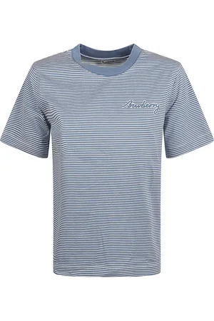 Burberry Tops, Dames, Blauw, L, Katoen, Jerseywear T-shirts en Polos