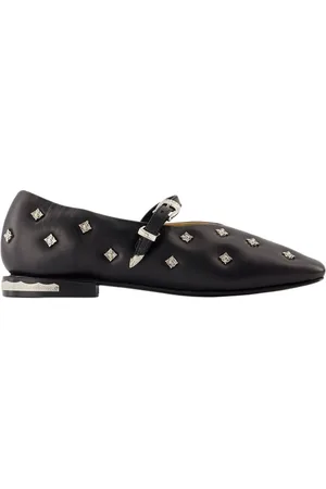 TOGA PULLA Schoenen, Dames, Zwart, 41 EU, Zwarte Slip-On Ballerina Rubberen Zool