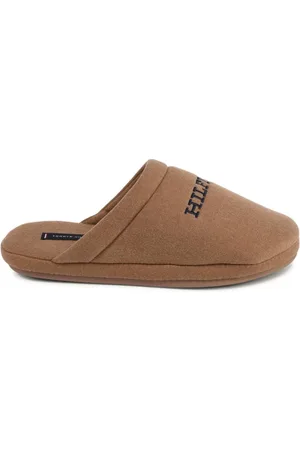 Tommy Hilfiger Schoenen, Heren, Bruin, 45 EU, Polyester, Luxe Comfort Pantoffel Bruin
