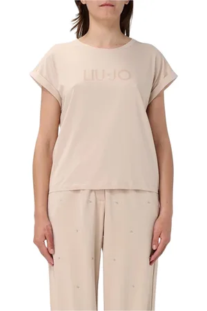 Liu Jo Tops, Dames, Roze, M, Geborduurde korte mouw top