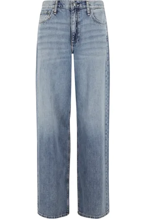 RAG&BONE Jeans, Dames, Blauw, W28, Katoen, High Rise Wide Leg Jeans Sofie