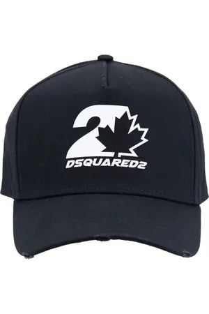 Dsquared2 Accessoires, unisex, Zwart, ONE Size, Katoen, Baseballpet met logo en gespsluiting