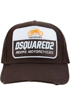 Dsquared2 Accessoires, unisex, Bruin, ONE Size, Katoen, Vintage Baseballpet met Gesp