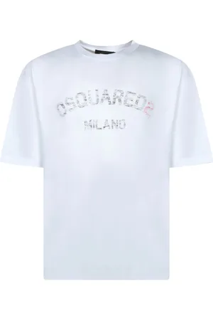 Dsquared2 Tops, Heren, Wit, XS, Katoen, Wit T-shirt met Distinctive Logo