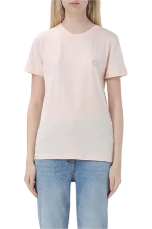save the duck Tops, Dames, Roze, S, Katoen, Klassiek Wit Katoenen T-Shirt