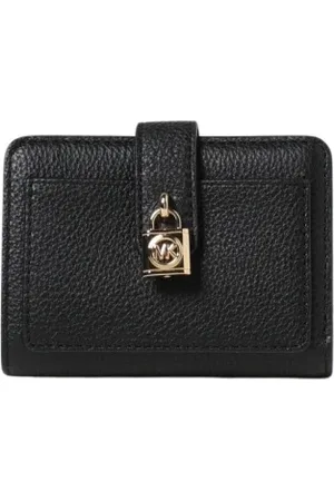 Michael Kors Accessoires, Dames, Zwart, ONE Size, Zwarte Trifold Portemonnee Stijlvol Praktisch Accessoire