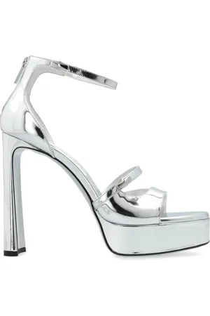 Jimmy Choo Schoenen, Dames, Grijs, 40 EU, Leer, Platform Sandalen Claressa